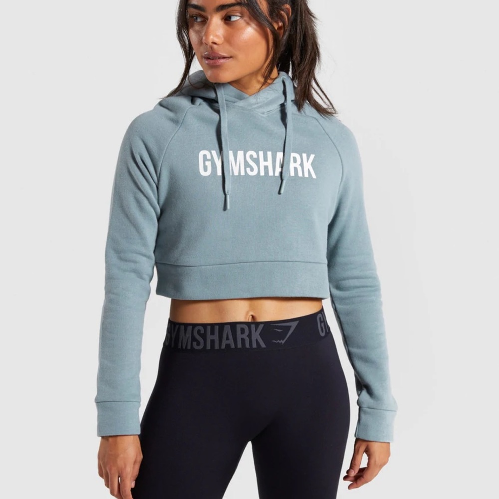 Discontinued crest hoodie in color teal